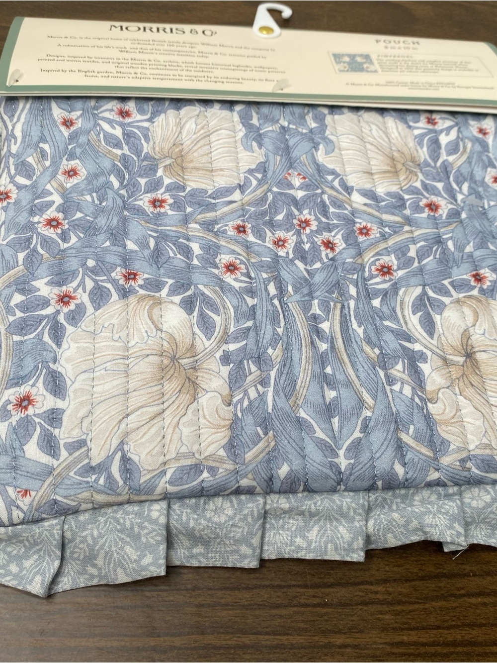 Morris & Co. Blue Floral Ruffle Cosmetic Pouch - Picture 6 of 8
